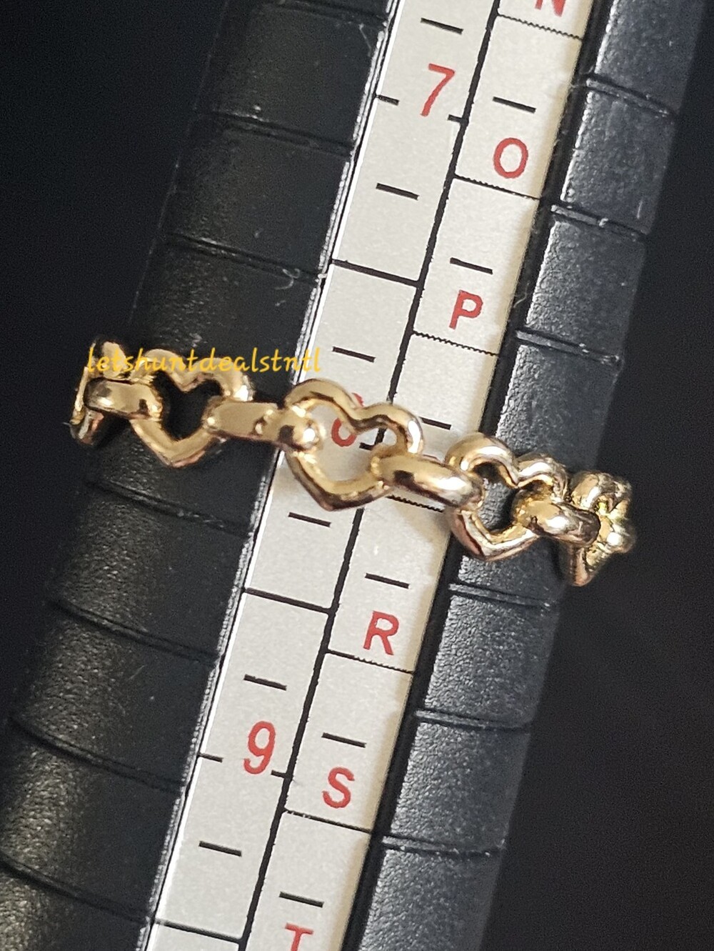 Made in Italy 14K Heart link ring size 8.